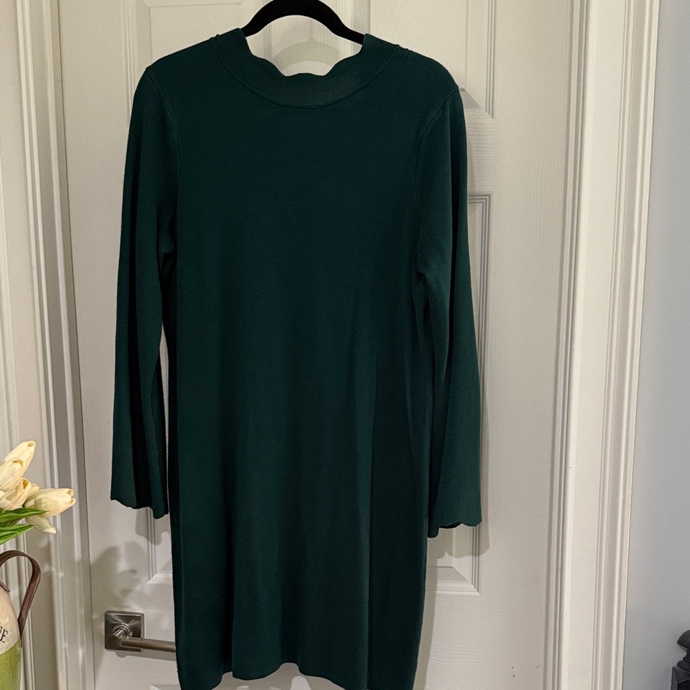 Elegant Green Long Sleeve Sweater Dress